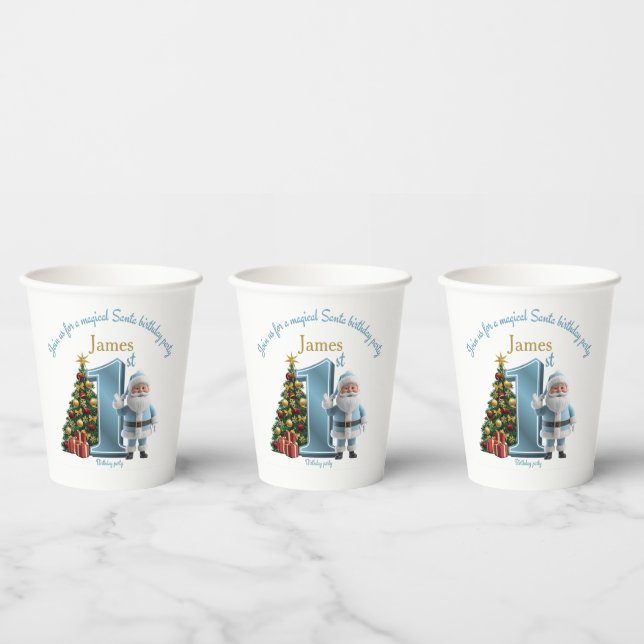 Gobelets En Papier Magical Santa Birthday Invitation – 1st Birthday (Multi)