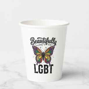 Gobelets En Papier Magnifique Chemise LGBT Papillon Vintage Fierté_1