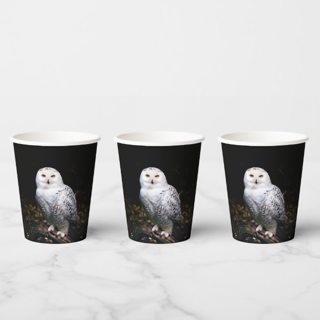 Gobelets En Papier Magnifique harfang des neiges d'hiver (Multi)