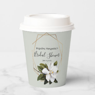 Gobelets En Papier Magnolia pour une Baby Shower avec de l'Or et du S