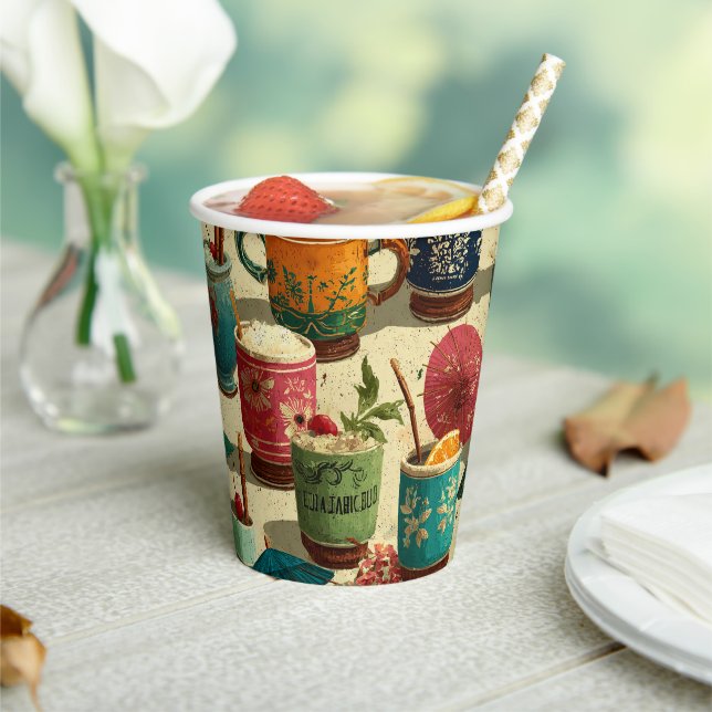 Gobelets En Papier Mai Tais au coucher du soleil (Insitu)