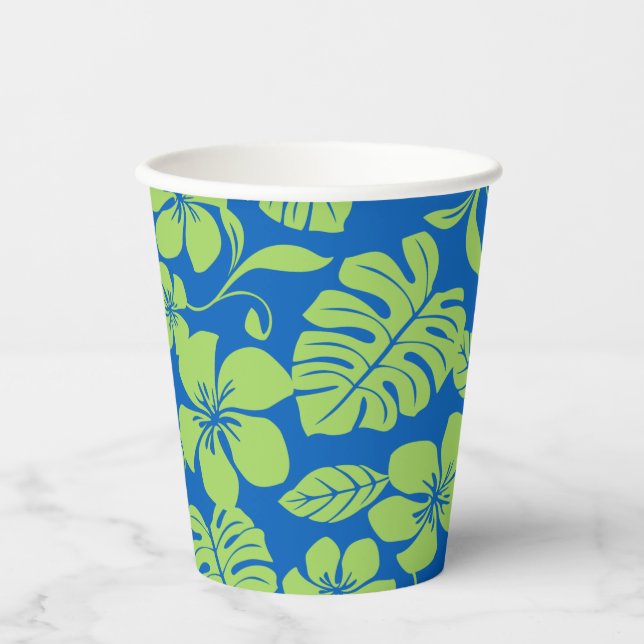 GOBELETS EN PAPIER MAILLOT DE BAIN ROSE (BLEU/VERT) (Recto)