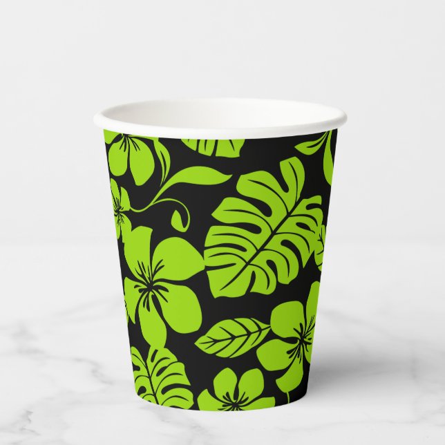 GOBELETS EN PAPIER MAILLOT DE BAIN ROSE (NOIR/CITRON) (Recto)