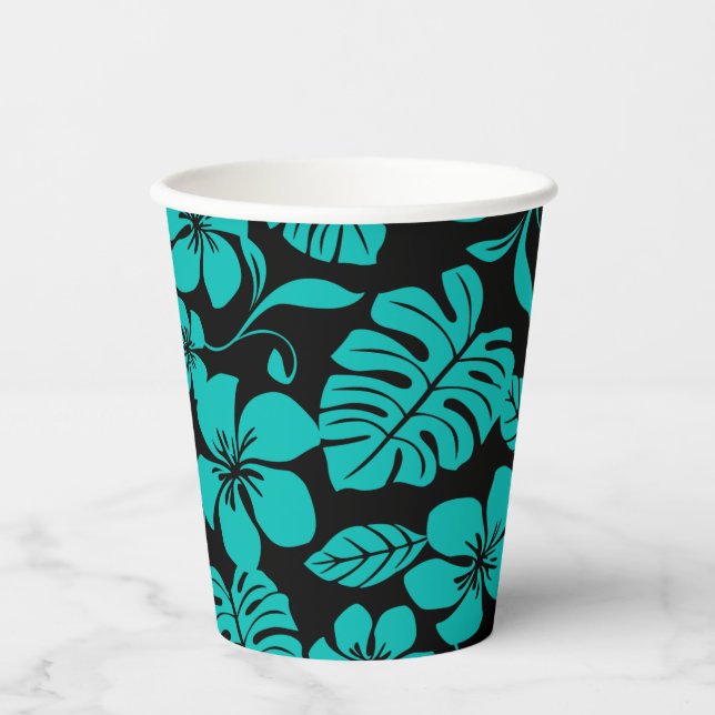 GOBELETS EN PAPIER MAILLOT DE BAIN ROSE (NOIR/SARCELLE) (Recto)
