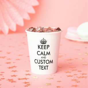Gobelets En Papier Maintenez le calme et portez des tasses de fête e
