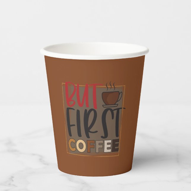 Gobelets En Papier Mais Premier Citation De Café (Recto)