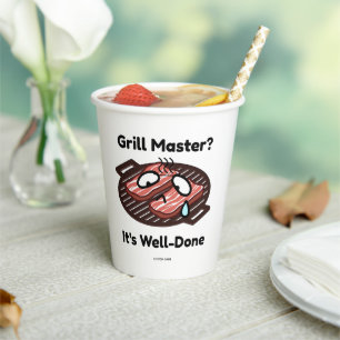 Gobelets En Papier Maître du Grill Bien Fait Drôle Cadeau BBQ Papa