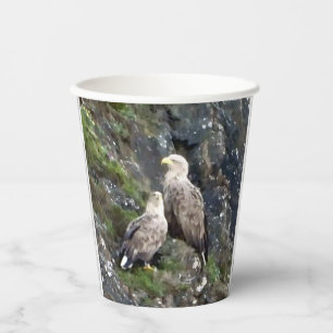 Gobelets En Papier Majeux Oiseau de Proie Paire d'Aigles à Queue Blan