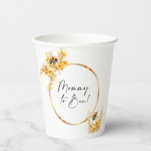 Gobelets En Papier Maman to Bee Honey Fleur sauvage Baby shower