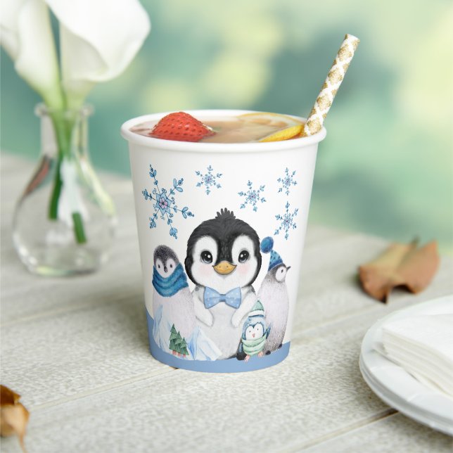 Gobelets En Papier Manchots d'hiver Onederland (Insitu)
