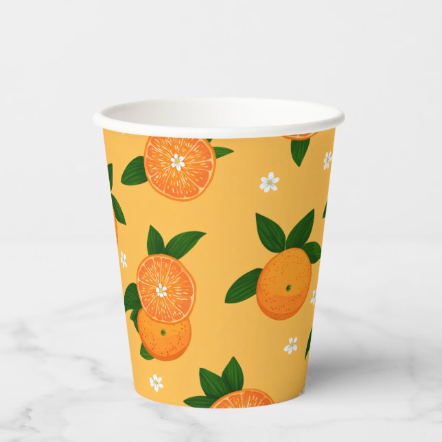 Gobelets En Papier Mandarines d'été (Recto)