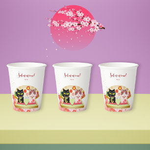 Gobelets En Papier Maneki Neko Lucky Poiluna