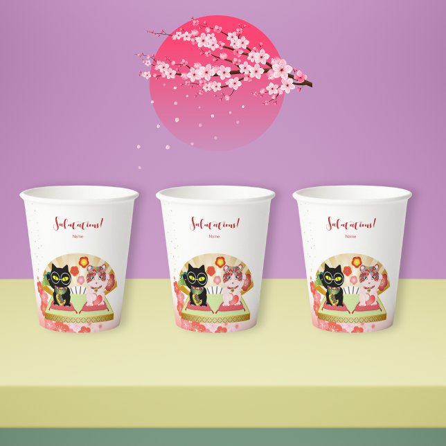 Gobelets En Papier Maneki Neko Lucky Poiluna (Maneki Neko Lucky Poiluna Paper cup)