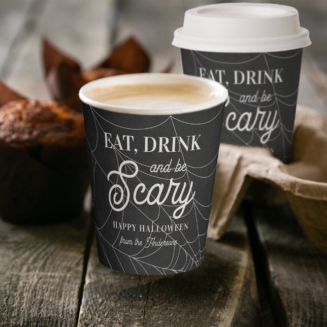 Gobelets En Papier Mangez, buvez et soyez effrayant Halloween Party (Créateur téléchargé)
