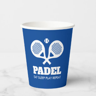 Gobelets En Papier Mangez Sleep Jouer Padel drôle coupes de papier co
