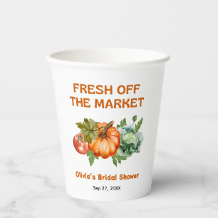 Gobelets En Papier Marché des agriculteurs Frais du marché Enterremen