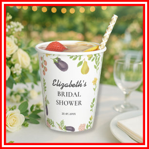Gobelets En Papier Marché des Fermiers Frais Mariage Shower