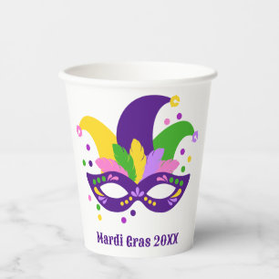 Gobelets En Papier Mardi Gras Mignonne Purple Green Gold