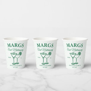 Gobelets En Papier Margs et Matrimony enterrement de vie de jeune fil