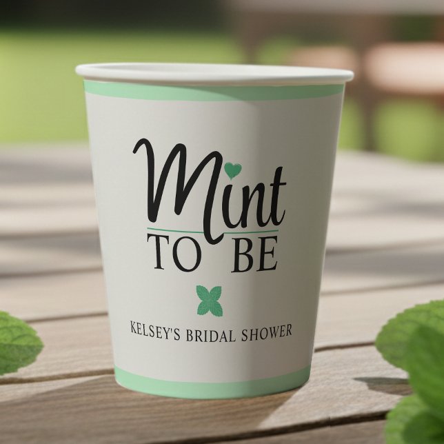 Gobelets En Papier Mariage à croquer pour la fête prénuptiale (Mint to Be Wedding Bridal Shower Paper Cups
)