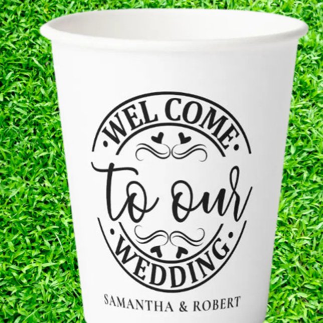 GOBELETS EN PAPIER MARIAGE ACCUEIL SIMPLE (Welcome to a Wonderful Celebration!)