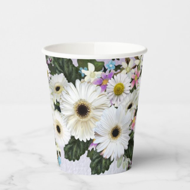 Gobelets En Papier Mariage avec Guirlande de Gerbera  (Gauche)