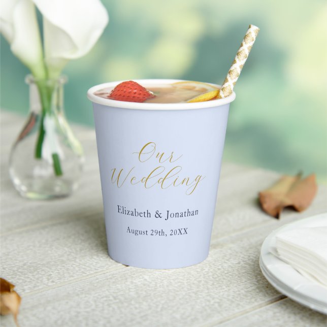 Gobelets En Papier Mariage bleu opulent (Insitu)