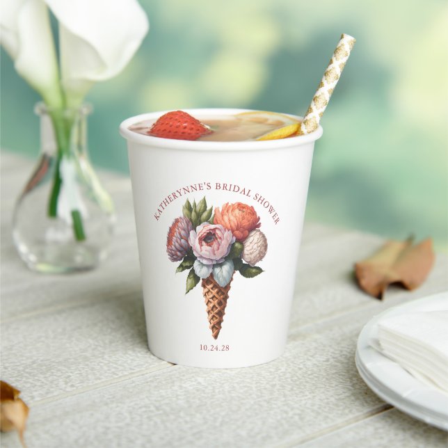 Gobelets En Papier Mariage Bohème Rustique de Glace avec Douche de Ma (Insitu)