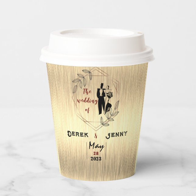 Gobelets En Papier Mariage Brown (Recto)