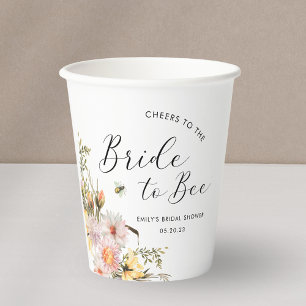 Gobelets En Papier Mariage Champêtre Fleur des Champs de la Mariée à