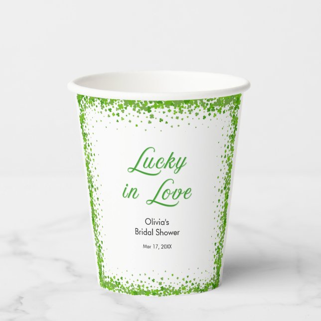 Gobelets En Papier Mariage chanceux de la Saint-Patrick  (Recto)