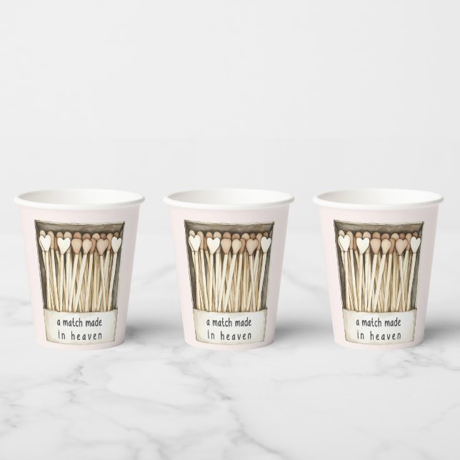 Gobelets En Papier Mariage Coup de Foudre pour les Cœurs (Multi)