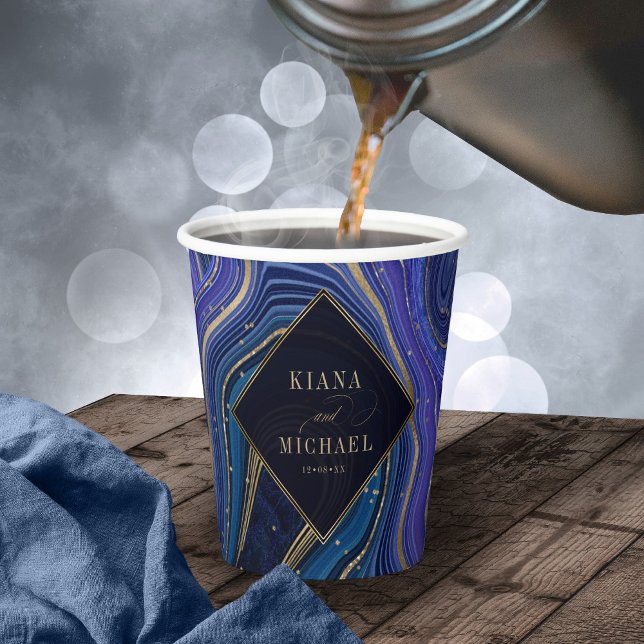 Gobelets En Papier Mariage d'âge Abstrait, minuit ID827 (Créateur téléchargé)