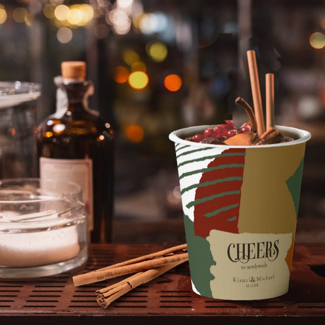 Gobelets En Papier Mariage de blocs de couleurs ID d'automne 740 (Créateur téléchargé)