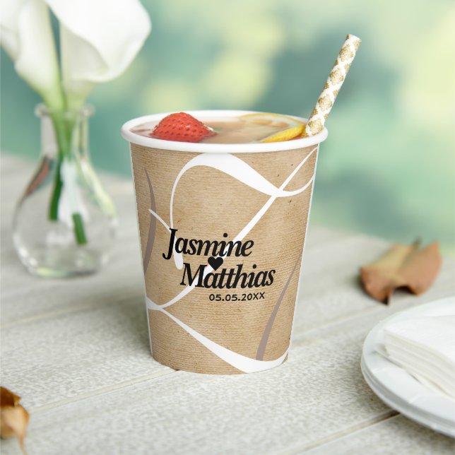 Gobelets En Papier Mariage de Burlap Vintage rustique (Insitu)