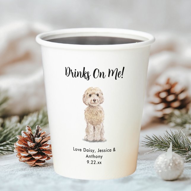 Gobelets En Papier Mariage de Chien de Compagnie (Créateur téléchargé)