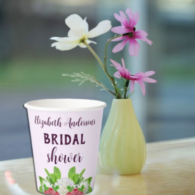 Gobelets En Papier Mariage de Dahlia de Jardin (Créateur téléchargé)