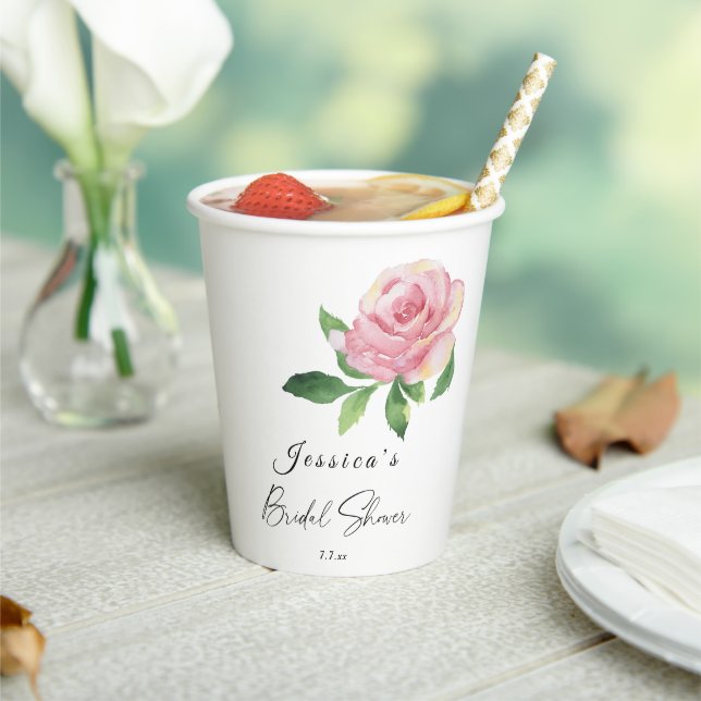 Gobelets En Papier Mariage de Rose (Insitu)