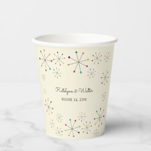 Gobelets En Papier Mariage de style moderne moderne rétro Vintage