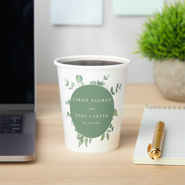 Gobelets En Papier Mariage d'eucalyptus (Insitu)