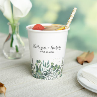 Gobelets En Papier Mariage Eucalyptus Garden