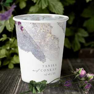 Gobelets En Papier Mariage fleur sauvage Aquarelle Peinture Str Peri