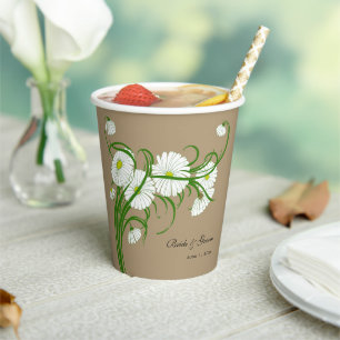 Gobelets En Papier Mariage Fleurs de Marguerite de Gerber Vintage