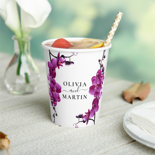 Gobelets en papier mariage Fleurs Violettes Botani (Insitu)