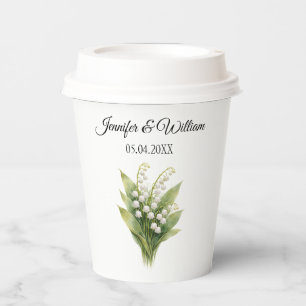 Gobelets En Papier Mariage Floral Blanc Muguet
