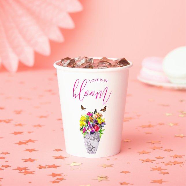 Gobelets En Papier Mariage Floral Love In Bloom (Insitu)