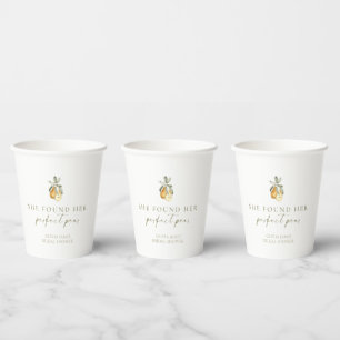 Gobelets En Papier Mariage floral parfait thème poire