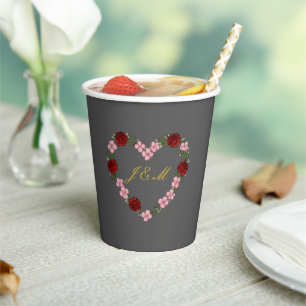 Gobelets En Papier mariage gris