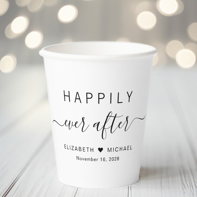 Gobelets En Papier Mariage heureux pour toujours (Créateur téléchargé)