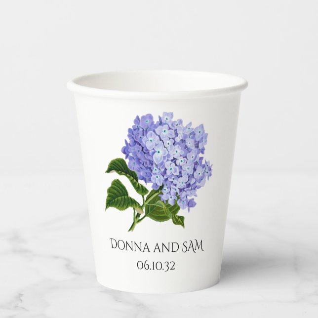 Gobelets en papier mariage Hydrangea Floral Estiva (Recto)